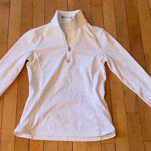 White zip-neck fleece